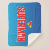 Klassieke Superman Bold Logo Sherpa Deken (Voorkant)