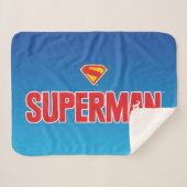Klassieke Superman Bold Logo Sherpa Deken (Voorkant (horizontaal))