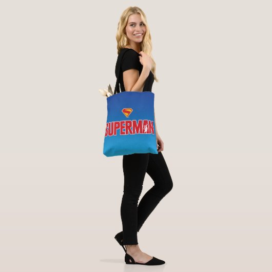 Klassieke Superman Bold Logo Tote Bag (Op model)