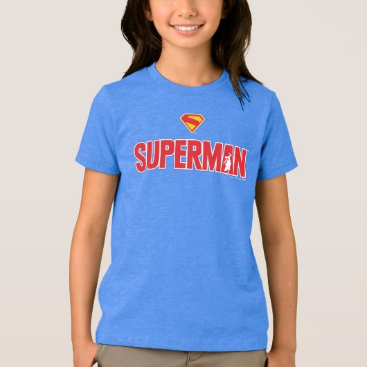 Klassieke Superman Bold Logo Tri-Blend Shirt (Voorkant)