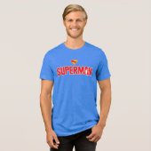 Klassieke Superman Bold Logo Tri-Blend Shirt (Voorkant volledig)