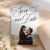 Klassieke Swooping Kalligrafie Save The Date