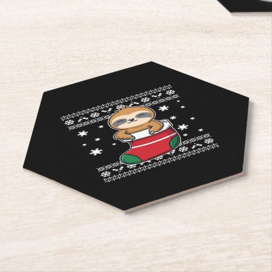 Klassieke T-Shirt met kerstsleuf Kartonnen Onderzetters (Schuin)