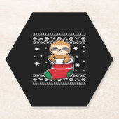 Klassieke T-Shirt met kerstsleuf Kartonnen Onderzetters (Voorkant)