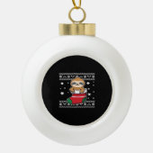 Klassieke T-Shirt met kerstsleuf Keramische Bal Ornament (Voorkant)