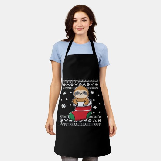 Klassieke T-Shirt met kerstsleuf Schort (Gedragen)