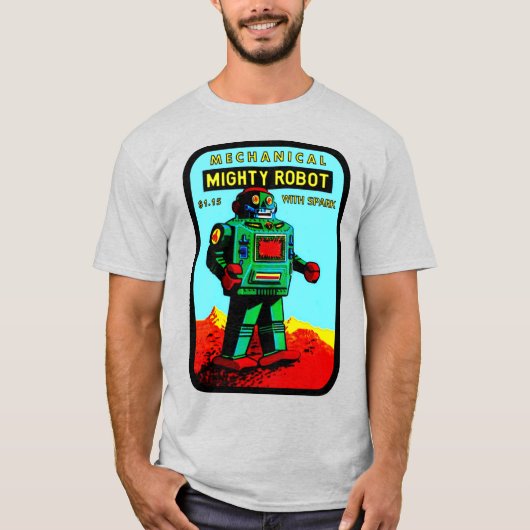 Klassieke T-Shirt "Mighty Robot" (Voorkant)