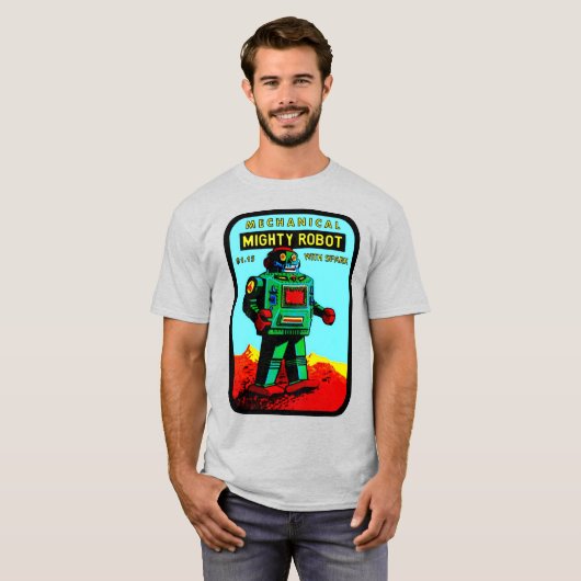 Klassieke T-Shirt "Mighty Robot" (Voorkant volledig)