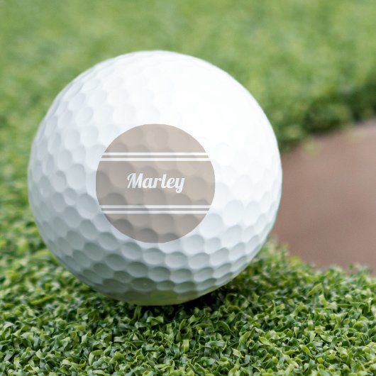 Klassieke Tan Monogram Naam Golfer Golfballen