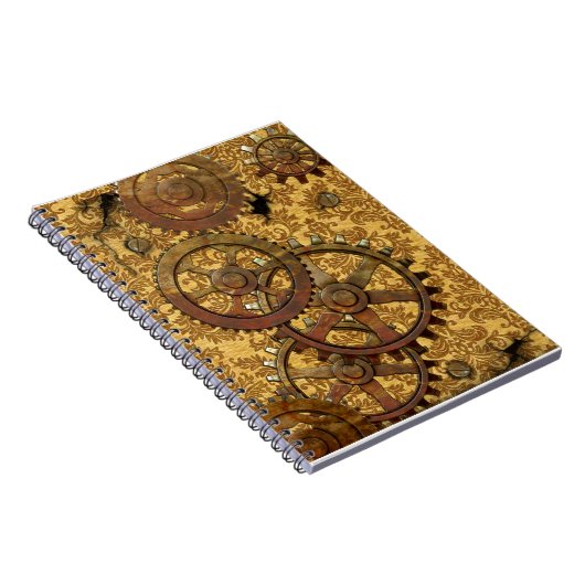 Klassieke Tan Steampunk-laptop Notitieboek (Rechterzijde)