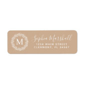 Klassieke Tan White Monogram Return Address Label (Voorkant)