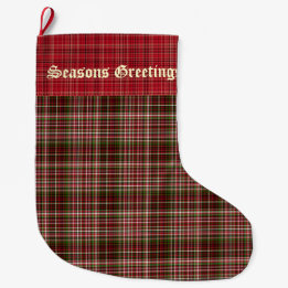 Klassieke tartan grote kerstsok