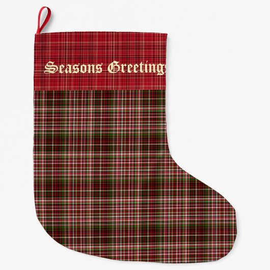 Klassieke tartan grote kerstsok (Voorkant)