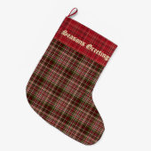 Klassieke tartan grote kerstsok (Voorkant (Hangend))