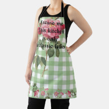 Klassieke tartan in groen met roze bloemen Funny