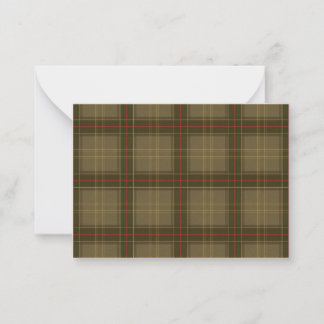 Klassieke Tartan in Tabak Notitiekaartje