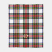 Klassieke Tartan Patroon Monogram Naam Kerstmis Fleece Deken (Voorkant)
