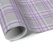Klassieke tartan plaid. Grijs, lila Cadeaupapier (Rol Hoek)