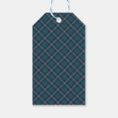 Klassieke Tartan Plaid Monogram Krans Kerstmis Cadeaulabel (Achterkant)