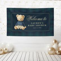 Klassieke Tartan Polo Beer Baby Shower Welkom
