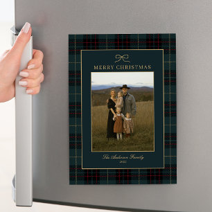 Klassieke Tartan Schotland Kerst Foto Magnetische