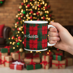 Klassieke Tartan Schotlandse Kerst Blad Patroon Mo Koffiemok