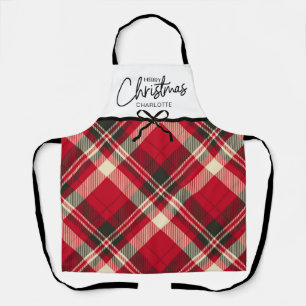 Klassieke Tartan Schotlandse Kerstmis Op Maat Gema Schort