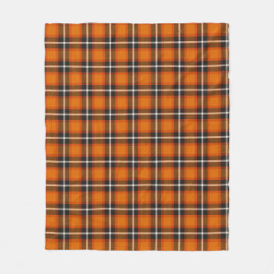 Klassieke Tartan Schotse Ruit Oranje Zwart Herfst  Fleece Deken