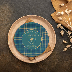 Klassieke Tartan Schotse Ruit Polo Paardensport Ba Papieren Bordje
