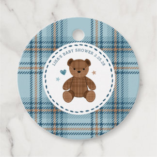 Klassieke Tartan Schotse Teddybeer, Baby Shower vo Bedankjes Labels