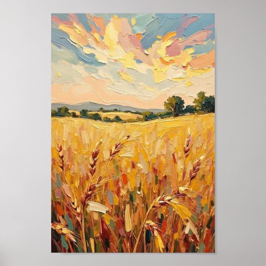 Klassieke tarweveld oogst kunst poster (Voorkant)