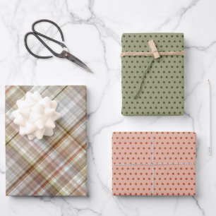 Klassieke Taupe Beige Brown Grey Gingham Inpakpapier Vel