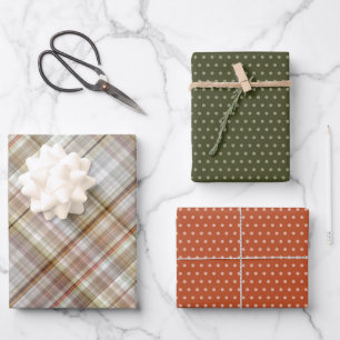 Klassieke Taupe Beige Brown Grey Gingham Inpakpapier Vel