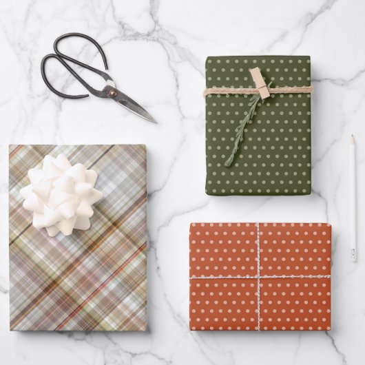 Klassieke Taupe Beige Brown Grey Gingham Inpakpapier Vel (Voorkant)