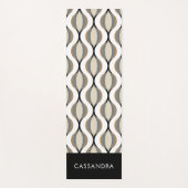 Klassieke Taupe Beige Tan Grijs Wit Zwart Art Wave Yogamat (Voorkant)