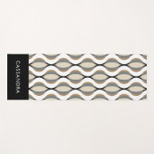 Klassieke Taupe Beige Tan Grijs Wit Zwart Art Wave Yogamat (Voorkant (horizontaal))