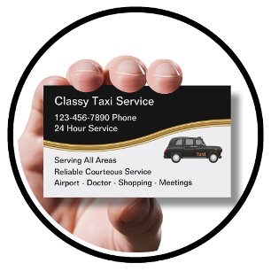 Klassieke Taxi Service Moderne Zakelijke Kaarten Visitekaartje