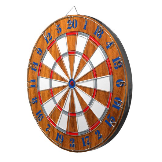 Klassieke Teak Veneer Print Nautical Game of Darts Dartbord (Voorkant Rechts)