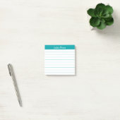 Klassieke Teal Gelinieerde Gepersonaliseerde Easy  Post-it® Notes (Kantoor)