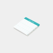 Klassieke Teal Gelinieerde Gepersonaliseerde Easy  Post-it® Notes (Schuin)