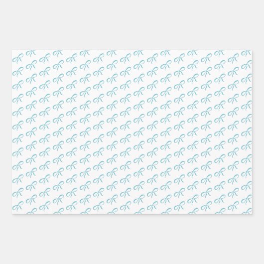 Klassieke Teddy Bear Blue Bow Baby shower Inpakpapier Vel (Voorkant 2)