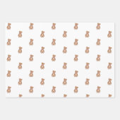 Klassieke Teddy Bear Lavendel Paarse Bow Baby show Inpakpapier Vel (Voorkant)