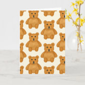 Klassieke Teddy Bear Patroon Blank Groet Kaart (Gele Bloem)