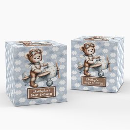 Klassieke Teddy Bear Pilot Blue Baby Favoriet Box Bedankdoosjes