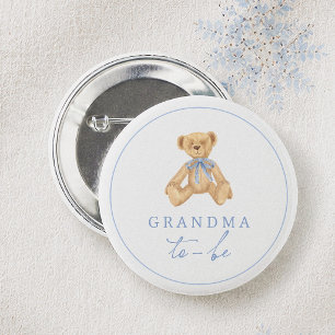 Klassieke teddybeer babyshower oma worden ronde button 5,7 cm