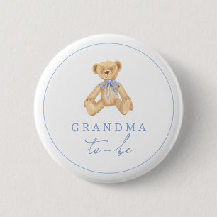 Klassieke teddybeer babyshower oma worden ronde button 5,7 cm