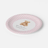 Klassieke teddybeer babyshower papieren bord (Gekanteld)