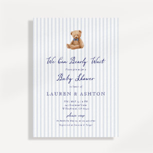 Klassieke teddybeer babyshower uitnodiging