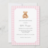 Klassieke teddybeer babyshower uitnodiging in prep (Voorkant)