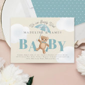 Klassieke Teddybeer Beige Bearly Wait Baby shower Kaart